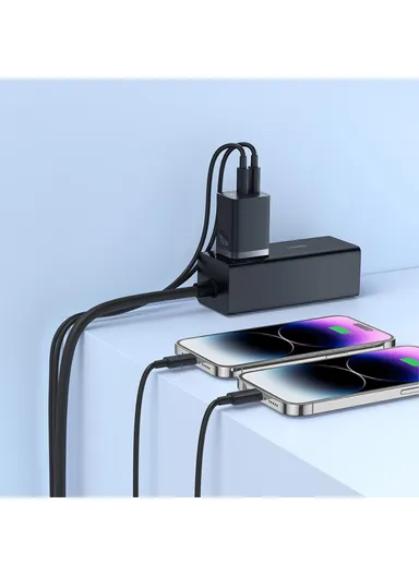 GaN5 Pro Fast Charger Dual Type-C Output 40W Fasting Charging Phone GaN Charger, EU Plug CCGAN40CE-M - Black