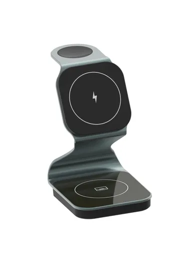 3 in 1 Magnetic Wireless Charger 15W Fast Charging Stand for Phone Earbuds Watch H302