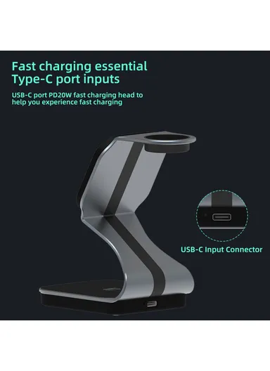 3 in 1 Magnetic Wireless Charger 15W Fast Charging Stand for Phone Earbuds Watch H302