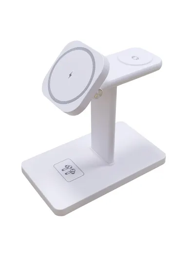 3 in 1 Charging Stand, 15W Magnetic Wireless Charger For Apple Watch, AirPods &amp; iPhone H301 - White