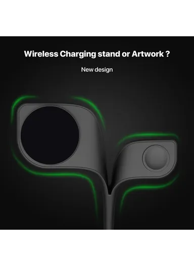 Magnetic Wireless Charger Foldable Charging Station Compatible with MagSafe for iPhone 16-12, Apple Watch &amp; AirPods YM-UD22 - Black
