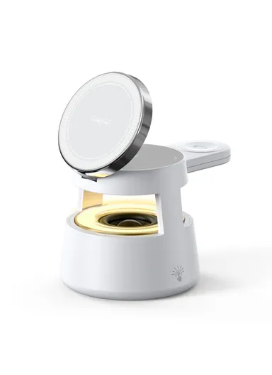 5-in-1 Magnetic Wireless Charger with Speaker Night Light for iPhone iWatch AirPods Charging Stand W23