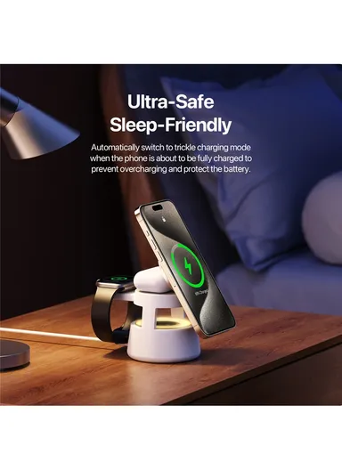 5-in-1 Magnetic Wireless Charger with Speaker Night Light for iPhone iWatch AirPods Charging Stand W23