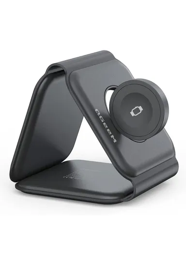 3-in-1 Magnetic Wireless Charger Folding Fast Charging Station for iPhone 13, 12 &amp; SE WC07 - EU Plug
