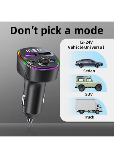 Dual USB 66W Super Fast Car Charger Digital Display Car Charger with MP3 Player Bluetooth-compatible FM Transmitter CS2 