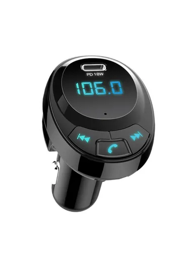 Bluetooth-compatible Multi-function PD 18W + Dual USB Quick Charge Car Charger FM Transmitter BT09 
