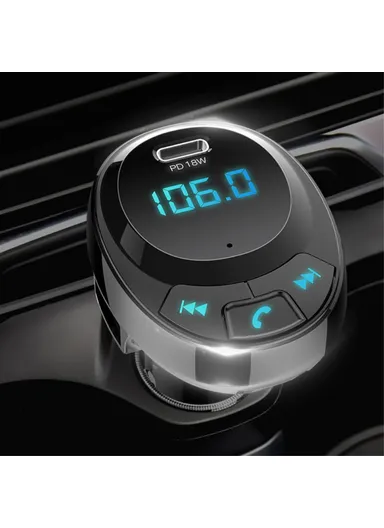 Bluetooth-compatible Multi-function PD 18W + Dual USB Quick Charge Car Charger FM Transmitter BT09 
