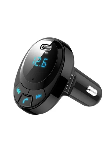 Bluetooth-compatible Multi-function PD 18W + Dual USB Quick Charge Car Charger FM Transmitter BT09 