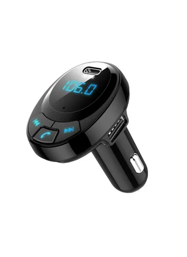 Bluetooth-compatible Multi-function PD 18W + Dual USB Quick Charge Car Charger FM Transmitter BT09 