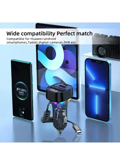 Car Bluetooth-compatible Receiver FM Transmitter MP3 Player Fast Charging Car Charger C53