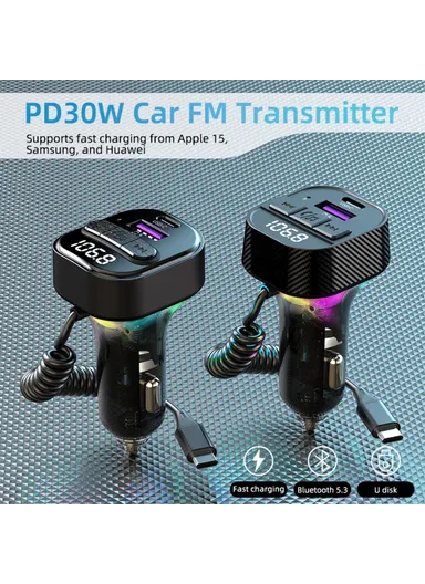 Car Bluetooth-compatible Receiver FM Transmitter MP3 Player Fast Charging Car Charger C53
