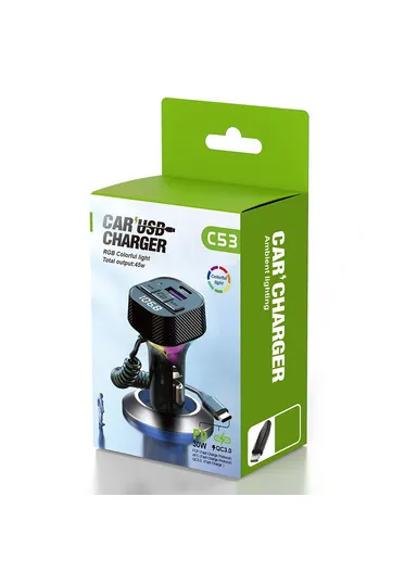 Car Bluetooth-compatible Receiver FM Transmitter MP3 Player Fast Charging Car Charger C53