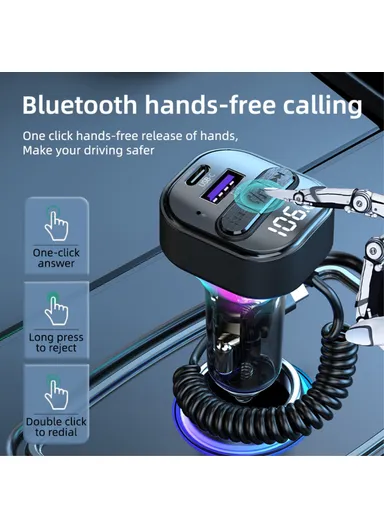Car FM Transmitter Bluetooth-compatible Receiver MP3 Player Cigarette Lighter Car Charger C52