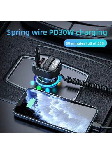 Car FM Transmitter Bluetooth-compatible Receiver MP3 Player Cigarette Lighter Car Charger C52