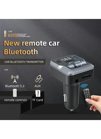 Multifunctional Car Charger FM Transmitter Bluetooth-compatible Player Adapter with Remote Control C66