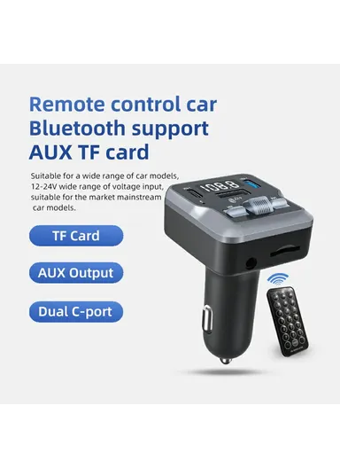 Multifunctional Car Charger FM Transmitter Bluetooth-compatible Player Adapter with Remote Control C66