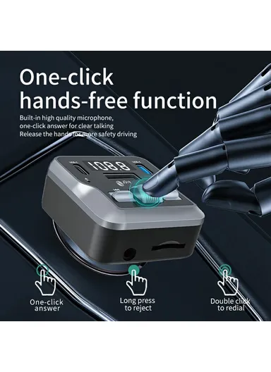 Multifunctional Car Charger FM Transmitter Bluetooth-compatible Player Adapter with Remote Control C66