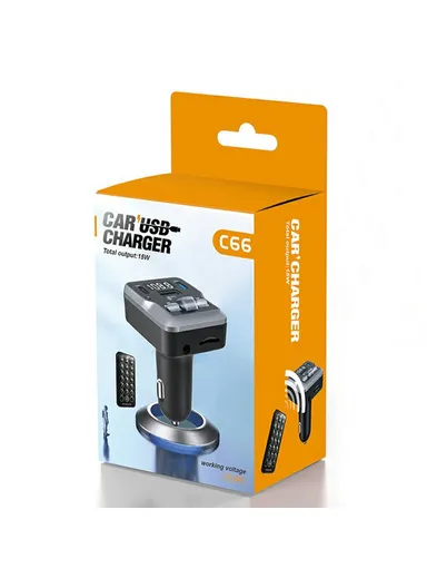 Multifunctional Car Charger FM Transmitter Bluetooth-compatible Player Adapter with Remote Control C66