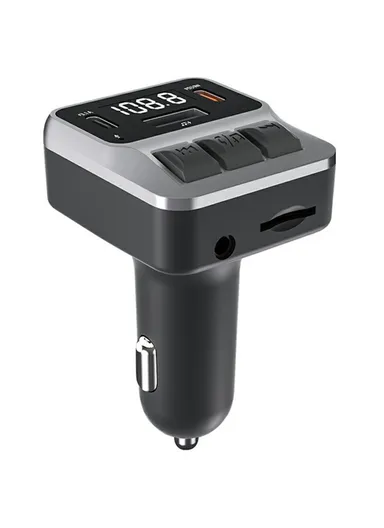 Car Bluetooth-compatible FM Transmitter with Dual Type-C Port PD 30W Fast Charging Adapter C65 