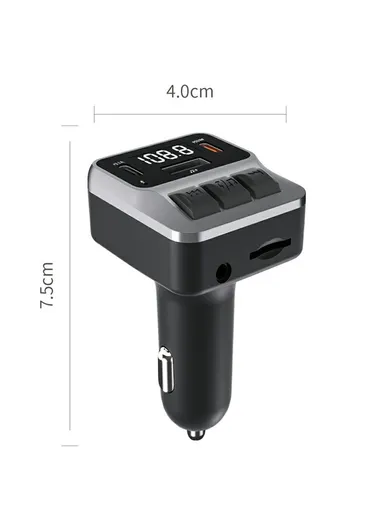 Car Bluetooth-compatible FM Transmitter with Dual Type-C Port PD 30W Fast Charging Adapter C65 