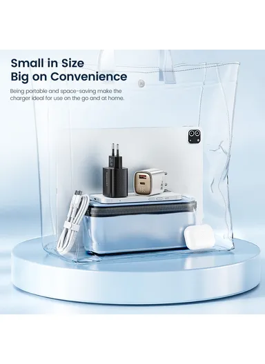 33W Fast Charging Digital Display Wall Charger USB A + Type C GaN Power Adapter TCT33-22EU