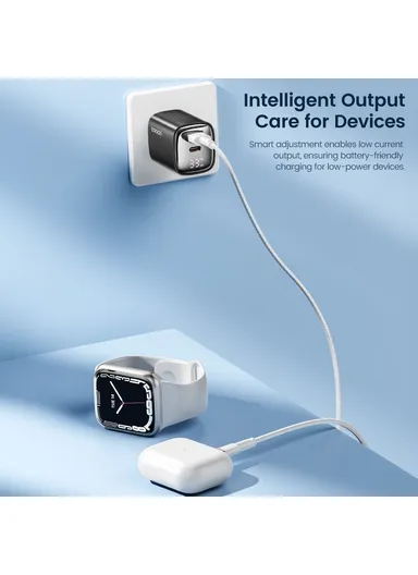 33W Fast Charging Digital Display Wall Charger USB A + Type C GaN Power Adapter TCT33-22EU