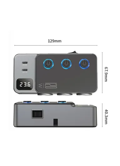 35W Fast Charging Car Charger 3 in 1 Cigarette Lighter Adapter 120W 5 USB Ports for Multiple Devices