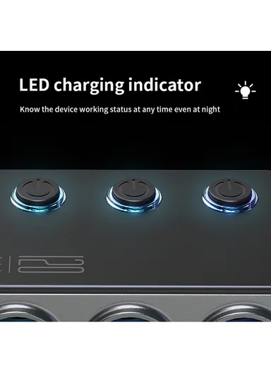 35W Fast Charging Car Charger 3 in 1 Cigarette Lighter Adapter 120W 5 USB Ports for Multiple Devices