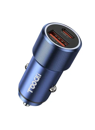 63W Car Charger USB A + Type C Dual Port Fast Charging Adapter with Ambient Light TQ-CC03