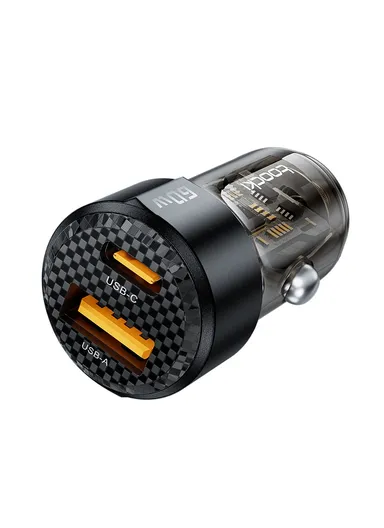 Car Charger 60W Dual Port USB-A and USB-C Fast Charging Adapter For Vehicle Use TQ-CC25A 