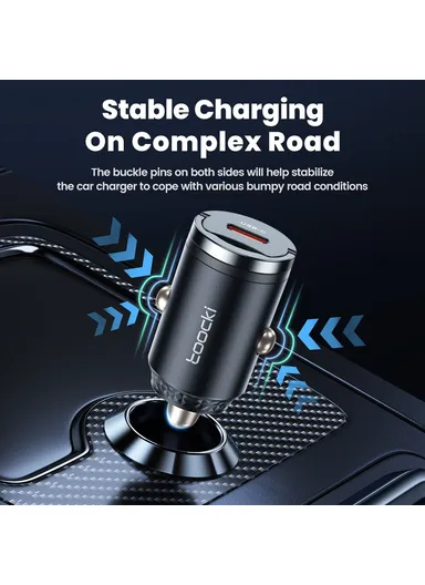 45W Car Charger USB-C Fast Charging Adapter Rhombus Design with Pull Ring TQ-CC34