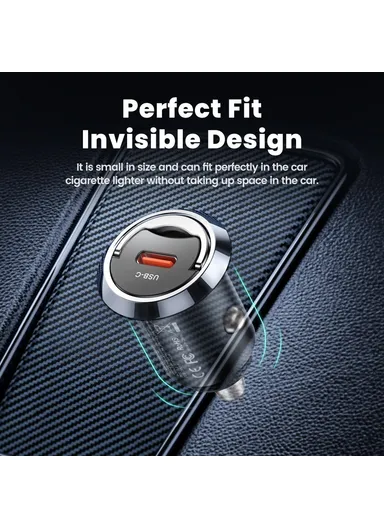 45W Car Charger USB-C Fast Charging Adapter Rhombus Design with Pull Ring TQ-CC34