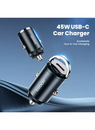 45W Car Charger USB-C Fast Charging Adapter Rhombus Design with Pull Ring TQ-CC34