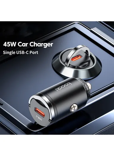 45W Car Charger USB-C Fast Charging Adapter Rhombus Design with Pull Ring TQ-CC34