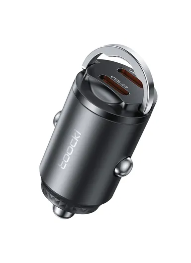 45W Car Charger Dual USB-C Fast Charging Adapter with Pull Ring TQ-CC34B