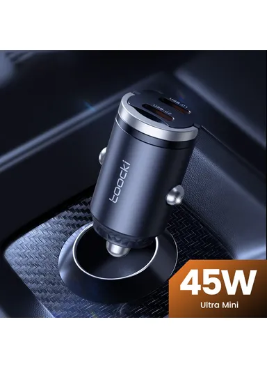 45W Car Charger Dual USB-C Fast Charging Adapter with Pull Ring TQ-CC34B