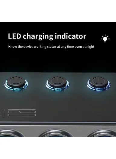 Car Charger High Power Fast Charging Voltage Display Cigarette Lighter Adapter GC06 