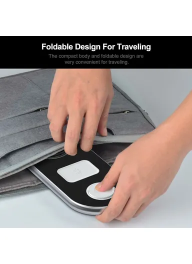 3 in 1 Foldable Magnetic Wireless Charger, Phone, Watch &amp; Earphone, 15W Charging Stand with 18W Charger D301 - Black / EU Plug