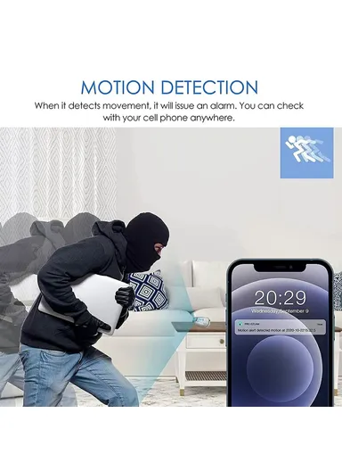 3 in 1 Wireless Charger Cell Phone Charging Stand with Night Light &amp; HD Motion Detection Camera Built-In 64GB - Black