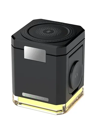 3 in 1 Wireless Charger Cell Phone Charging Stand with Night Light &amp; HD Motion Detection Camera Built-In 64GB - Black