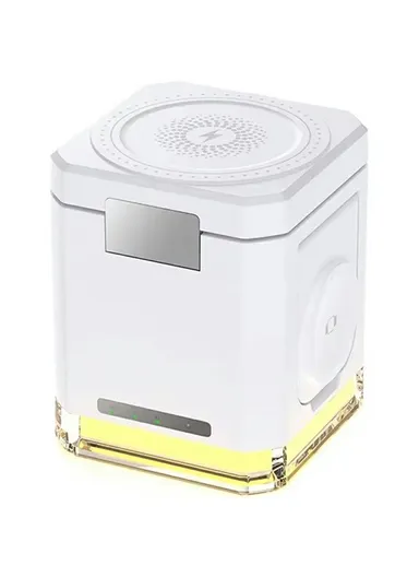 3 in 1 Wireless Charger Cell Phone Charging Stand with Night Light &amp; HD Motion Detection Camera Built-In 64GB - White