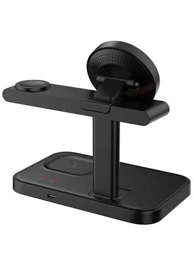 3 in 1 Magnetic Wireless Charger with WiFi 1080P Camera 15W Cell Phone Charging Stand - Black