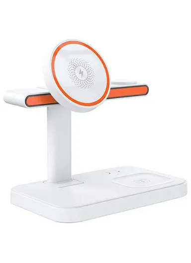 3 in 1 Magnetic Wireless Charger with WiFi 1080P Camera 15W Cell Phone Charging Stand - White