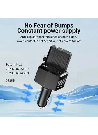 2 In 1 65W Fast Charging Car Charger Portable 2000mAh Power Bank with Flashlight for iOS Android - Type C Plug