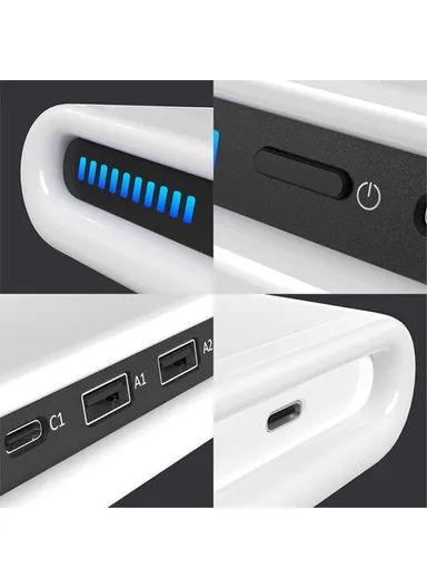 USB Multi-Port Wireless Charger 30W Fast Charging Station USB Charging Hub with Ambient Light N67 