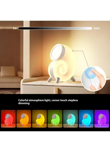 Magnetic Wireless Charging Stand Touch Control Conch Shape Multi-Color Night Light N70-C 