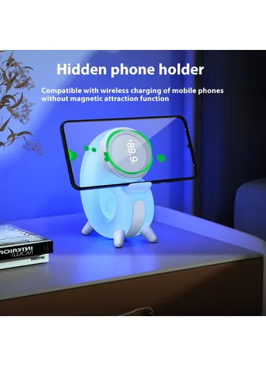 Magnetic Wireless Charging Stand Touch Control Conch Shape Multi-Color Night Light N70-C 