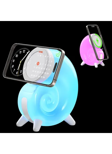 Magnetic Wireless Charging Stand Touch Control Conch Shape Multi-Color Night Light N70-C 