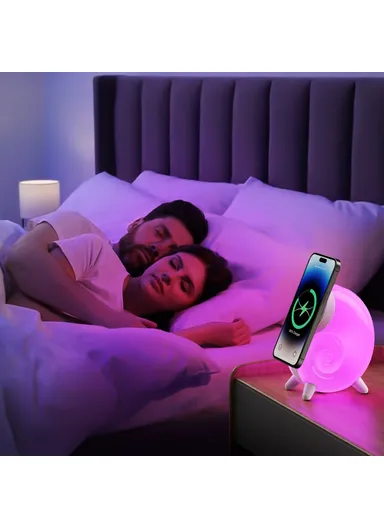 Magnetic Wireless Charging Stand Touch Control Conch Shape Multi-Color Night Light N70-C 