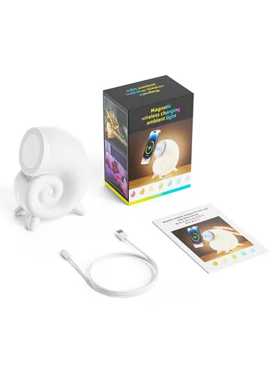 Magnetic Wireless Charging Stand Touch Control Conch Shape Multi-Color Night Light N70-C 